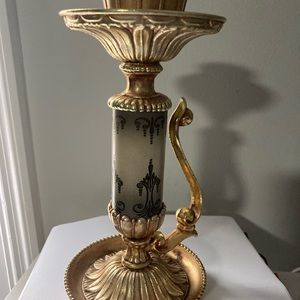 Candelabro Dilly MFG CO. Gold Candle Stick Holder USA Vintage
